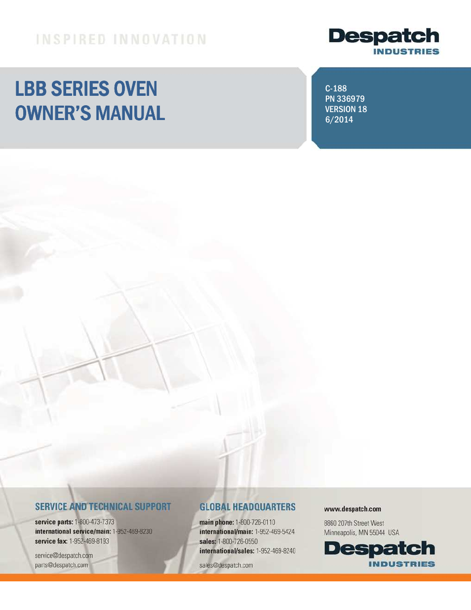 Despatch LBB2-xxA/B-2 User Manual | 74 pages