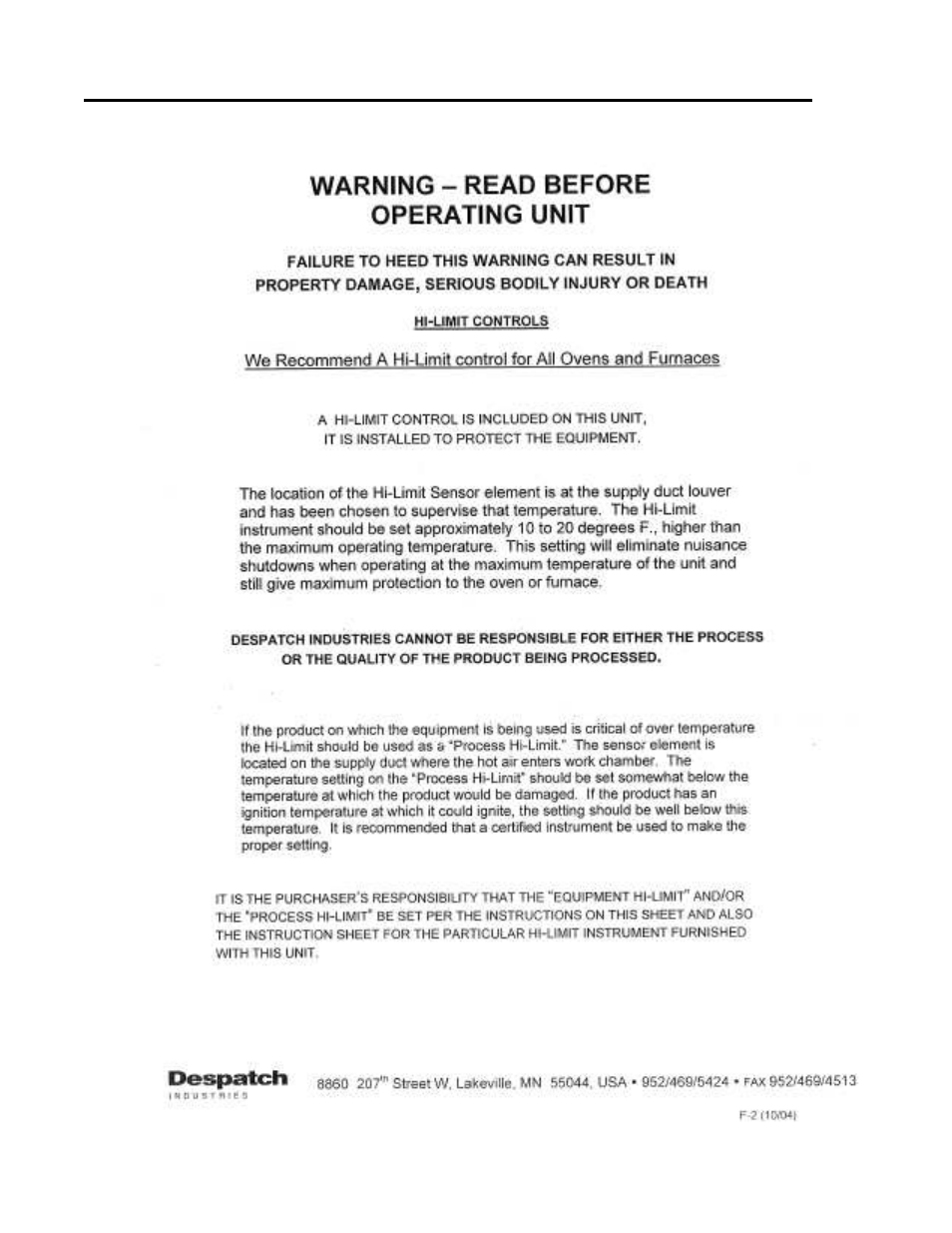 Despatch LBB2-xxA/B-2 User Manual | Page 4 / 74