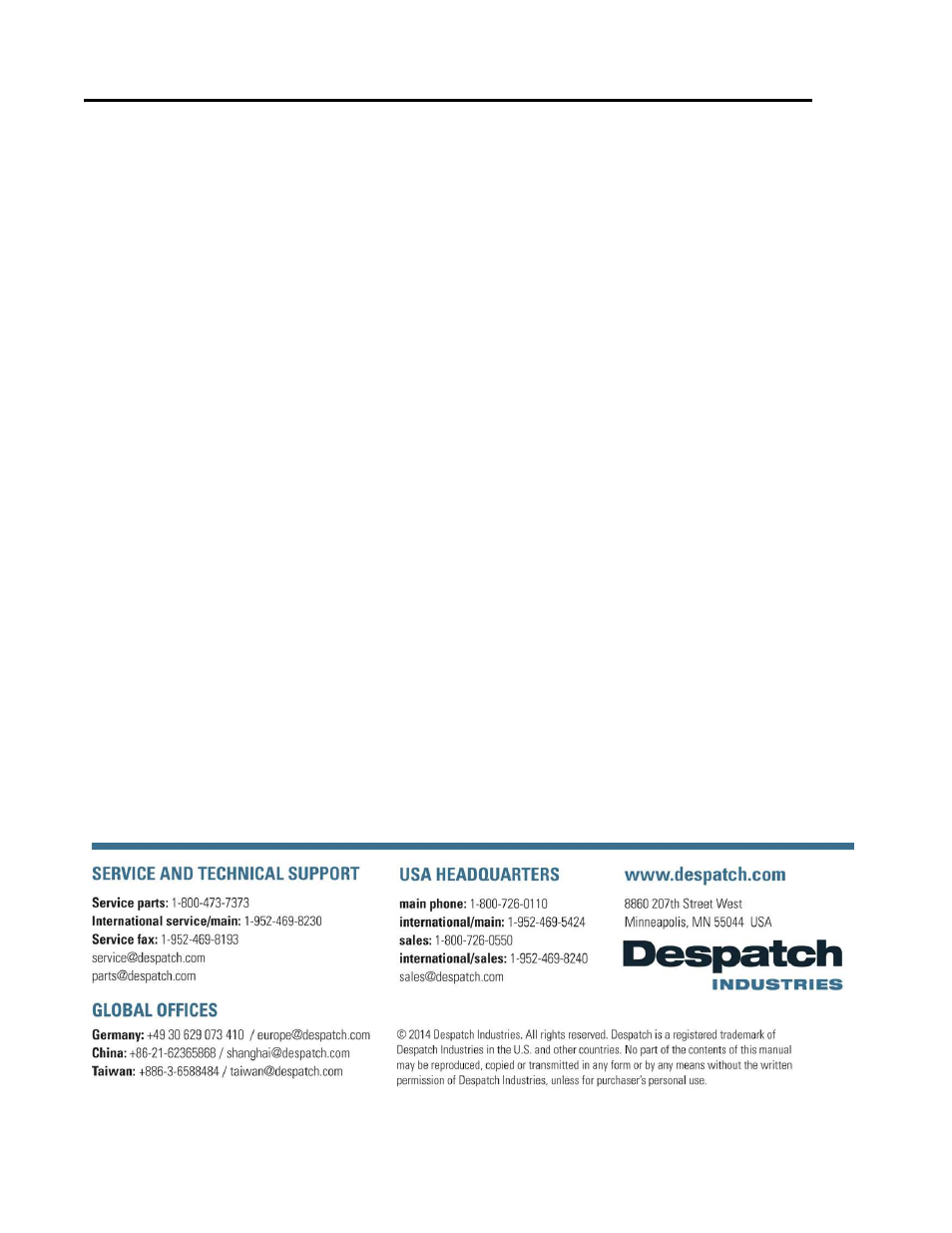 3rddraft | Despatch LBB2-xxA/B-2 User Manual | Page 74 / 74