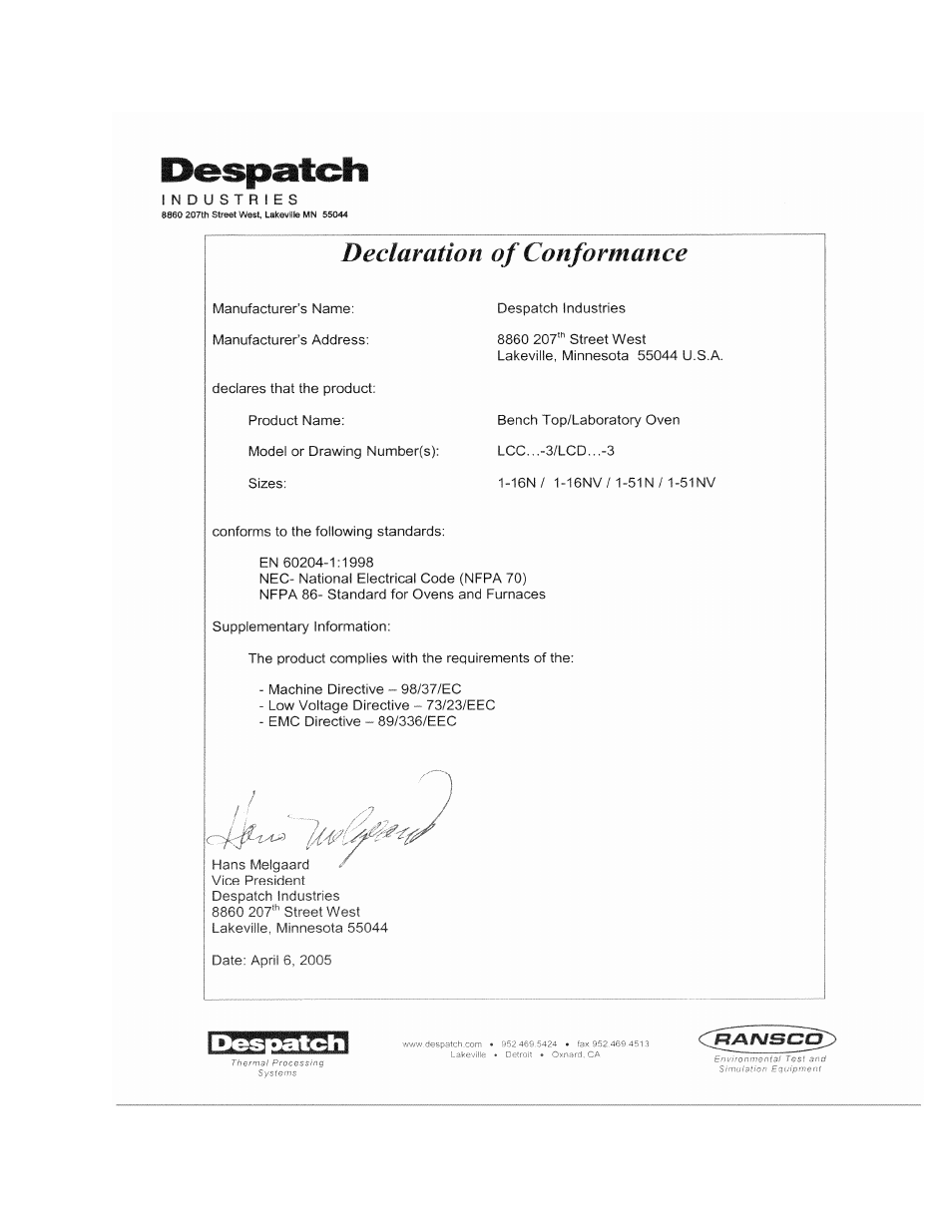 Despatch LCC1-51-3 User Manual | Page 5 / 105