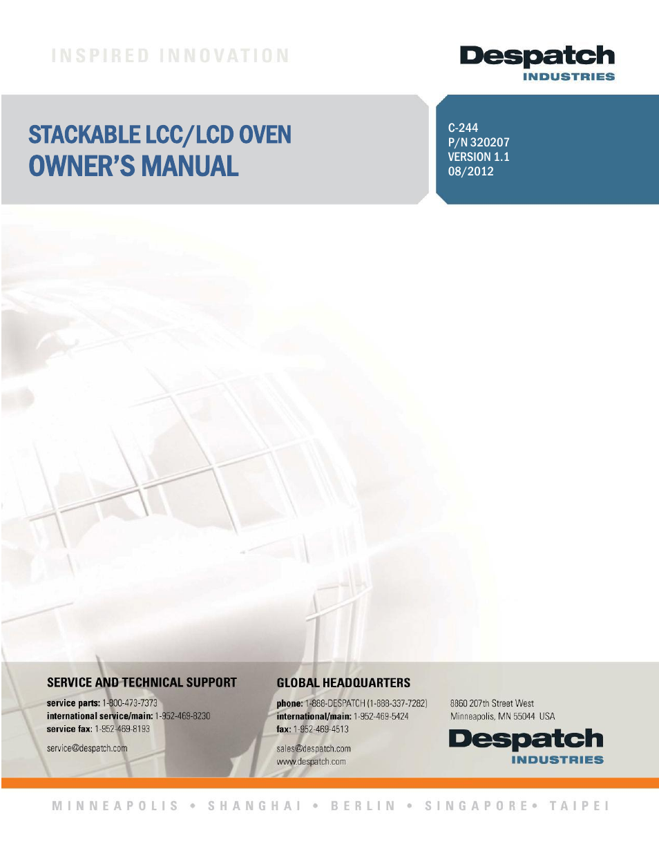 Despatch Stackable LCC/LCD-4 User Manual | 67 pages