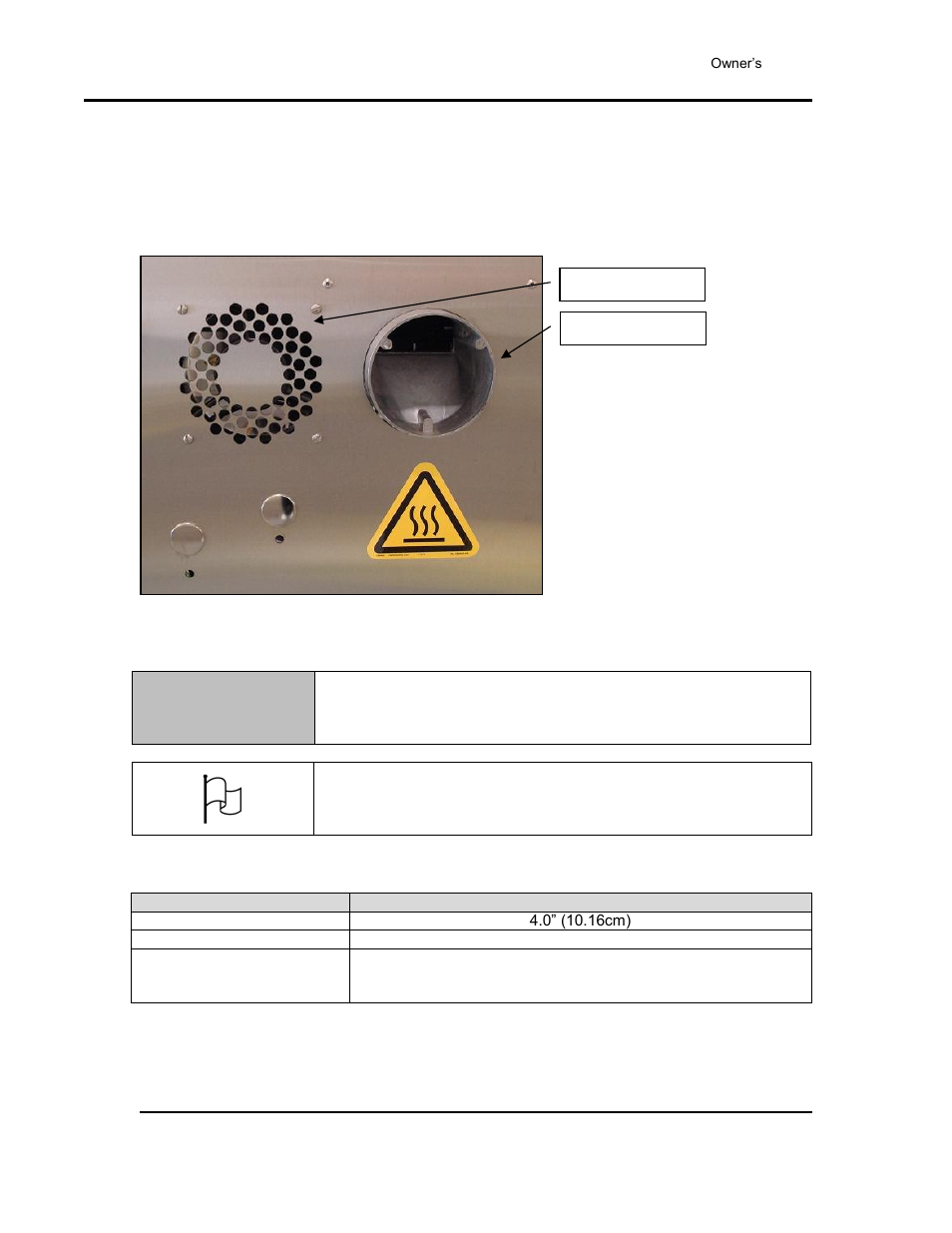 Exhaust connections, Figure 9. exhaust connections, Table 4. exhaust connection requirements | Despatch LCC/LCD2-14-4 Oven Series with Protocol 3 User Manual | Page 28 / 59