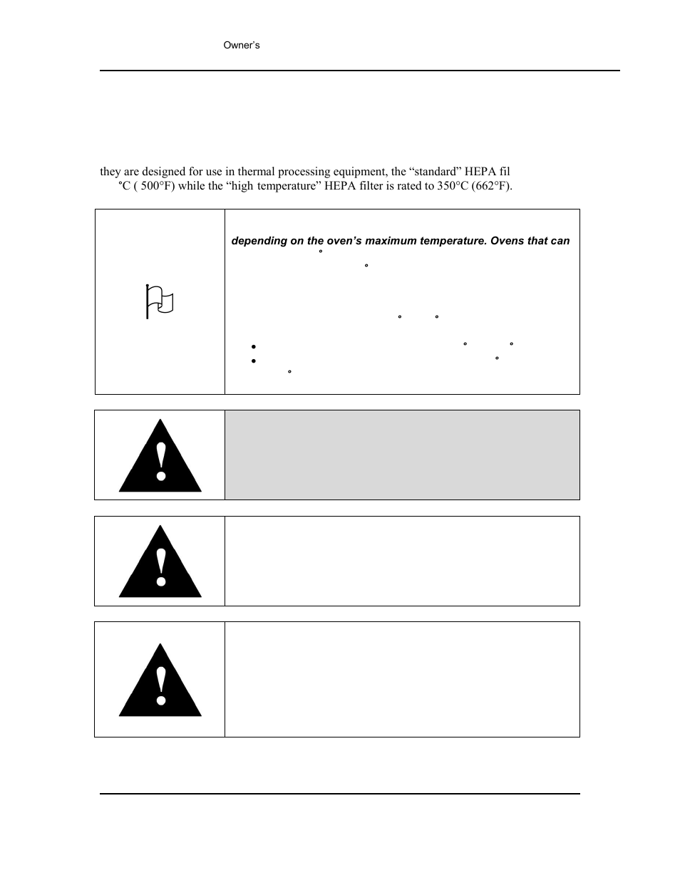 Hepa filter installation, On 4.3, Warning | Caution | Despatch LCC/LCD2-14-4 Oven Series with Protocol 3 User Manual | Page 31 / 59