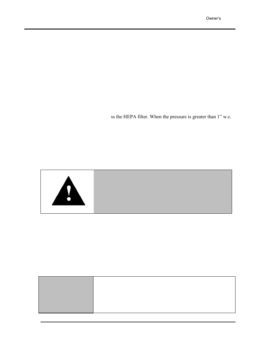 Lubrication, Hepa filter replacement, Routine hepa filter inspection | Cleaning and decontamination, Cleaning the lcc2-14 series oven, D) (6.4.1), Warning | Despatch LCC/LCD2-14-4 Oven Series with Protocol 3 User Manual | Page 48 / 59
