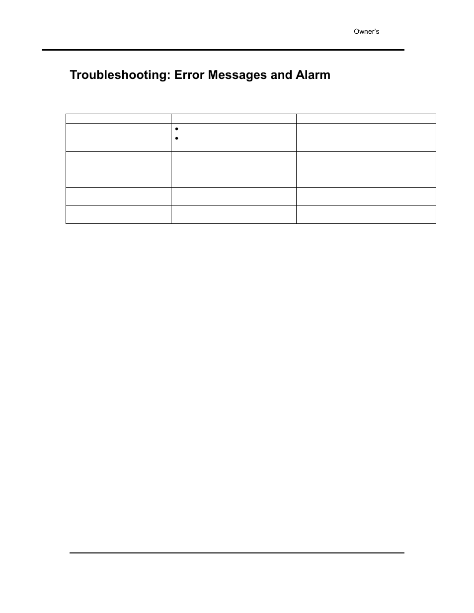 Troubleshooting: error messages and alarm, Table 5. error messages and next steps | Despatch LCC/LCD2-14-4 Oven Series with Protocol 3 User Manual | Page 50 / 59