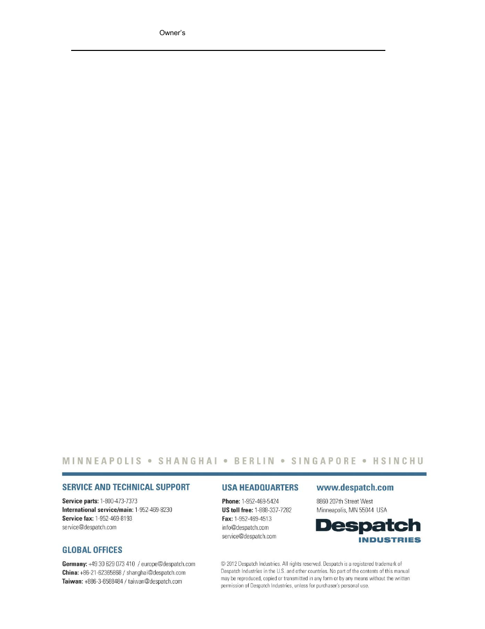 3rddraft | Despatch LCC/LCD2-14-4 Oven Series with Protocol 3 User Manual | Page 59 / 59