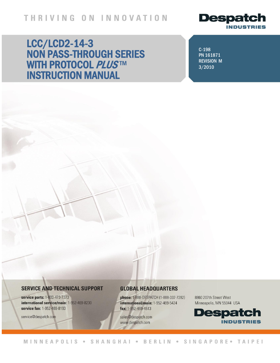 Despatch LCC/LCD2-14-3 Non Pass Through Series User Manual | 81 pages