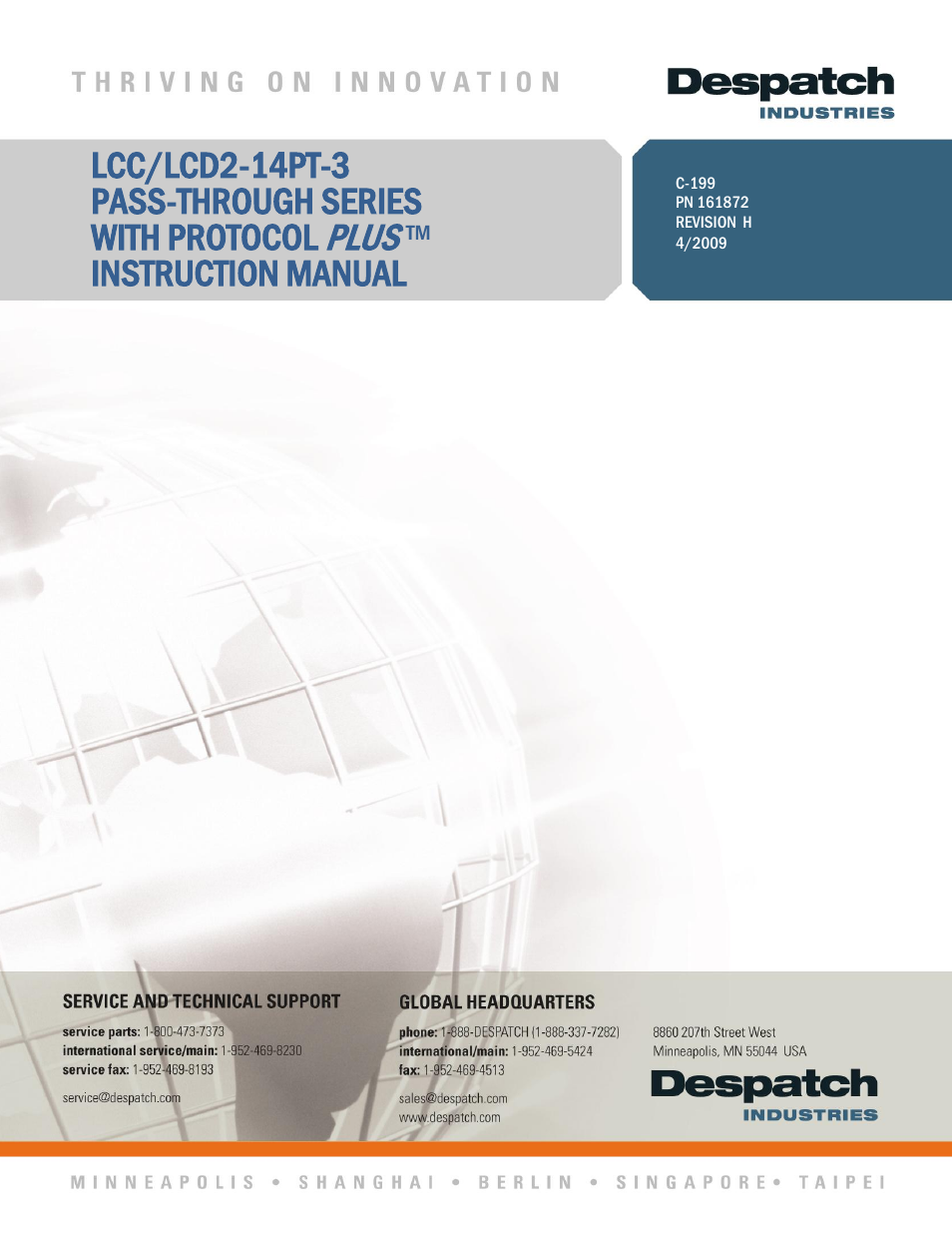 Despatch LCC/LCD2-14PT-3 Pass Through Series User Manual | 80 pages