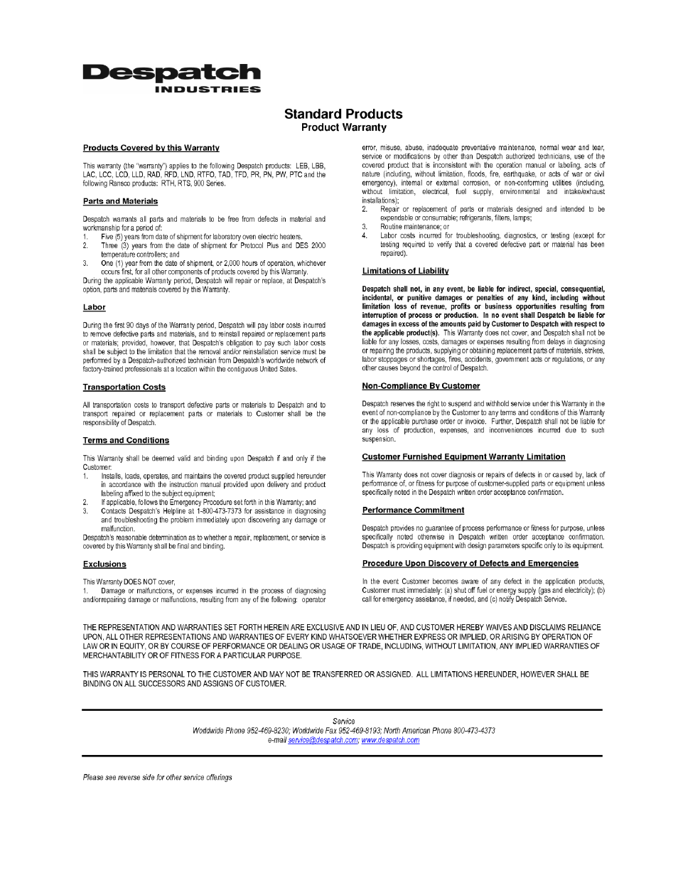 Despatch LCC/LCD2-14PT-3 Pass Through Series User Manual | Page 3 / 80