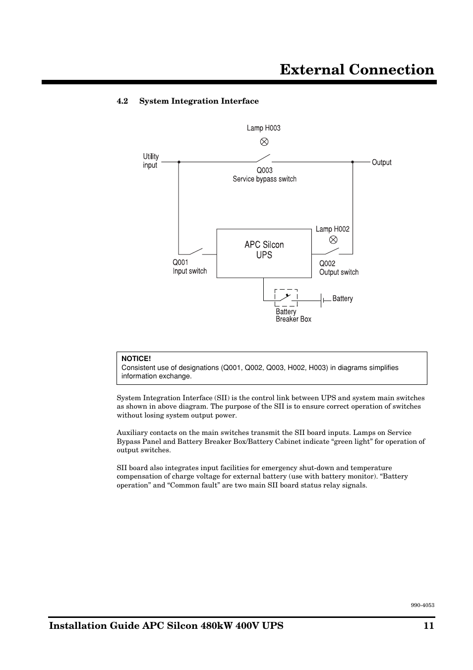 External connection | APC SILCON 990-4053 User Manual | Page 11 / 76