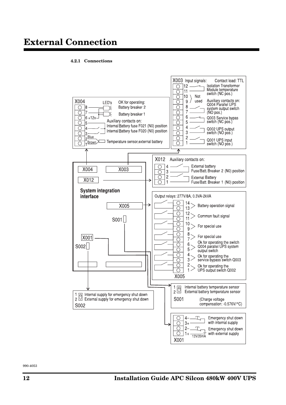 External connection | APC SILCON 990-4053 User Manual | Page 12 / 76