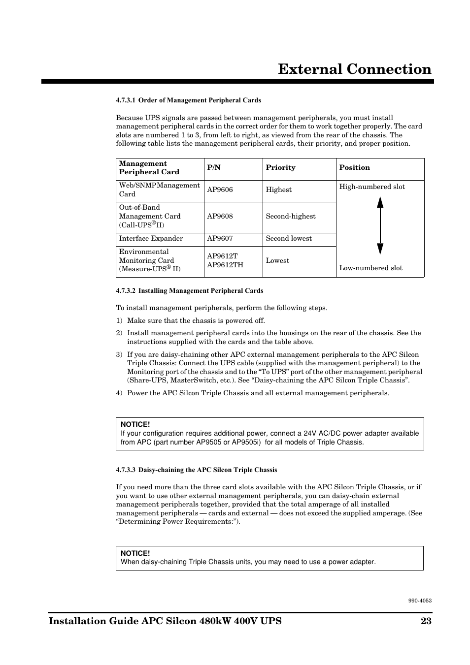 External connection | APC SILCON 990-4053 User Manual | Page 23 / 76