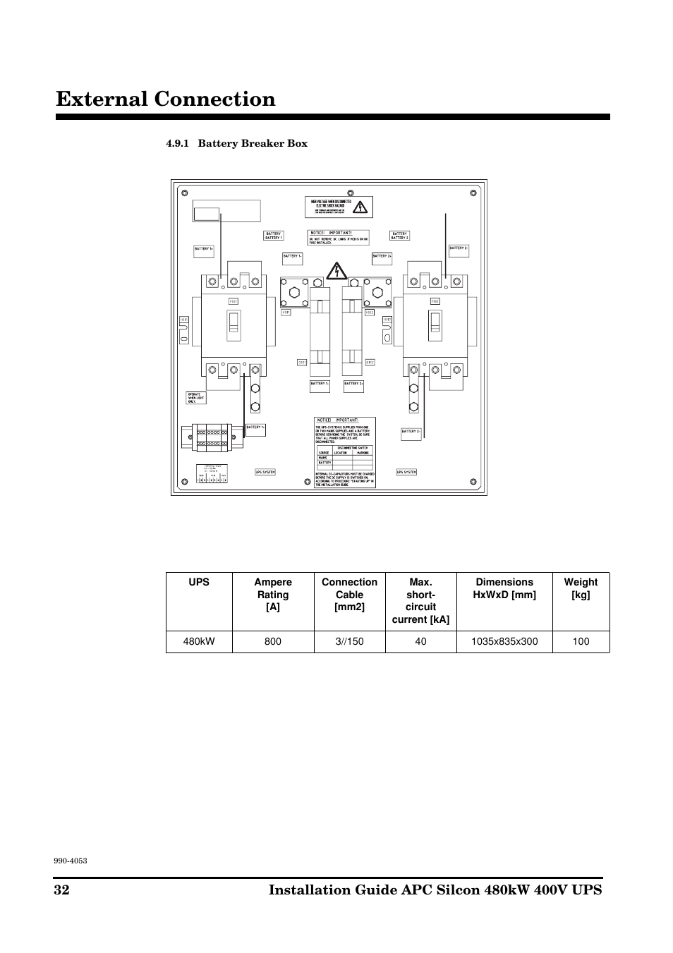 External connection | APC SILCON 990-4053 User Manual | Page 32 / 76
