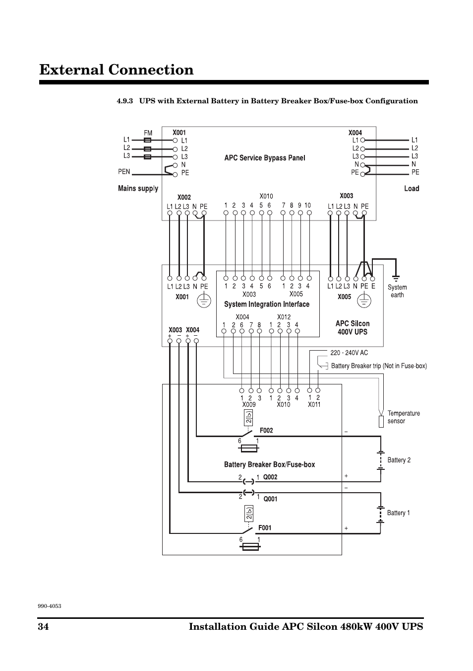 External connection | APC SILCON 990-4053 User Manual | Page 34 / 76