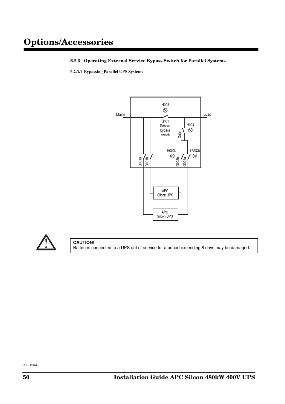 Options/accessories | APC SILCON 990-4053 User Manual | Page 50 / 76