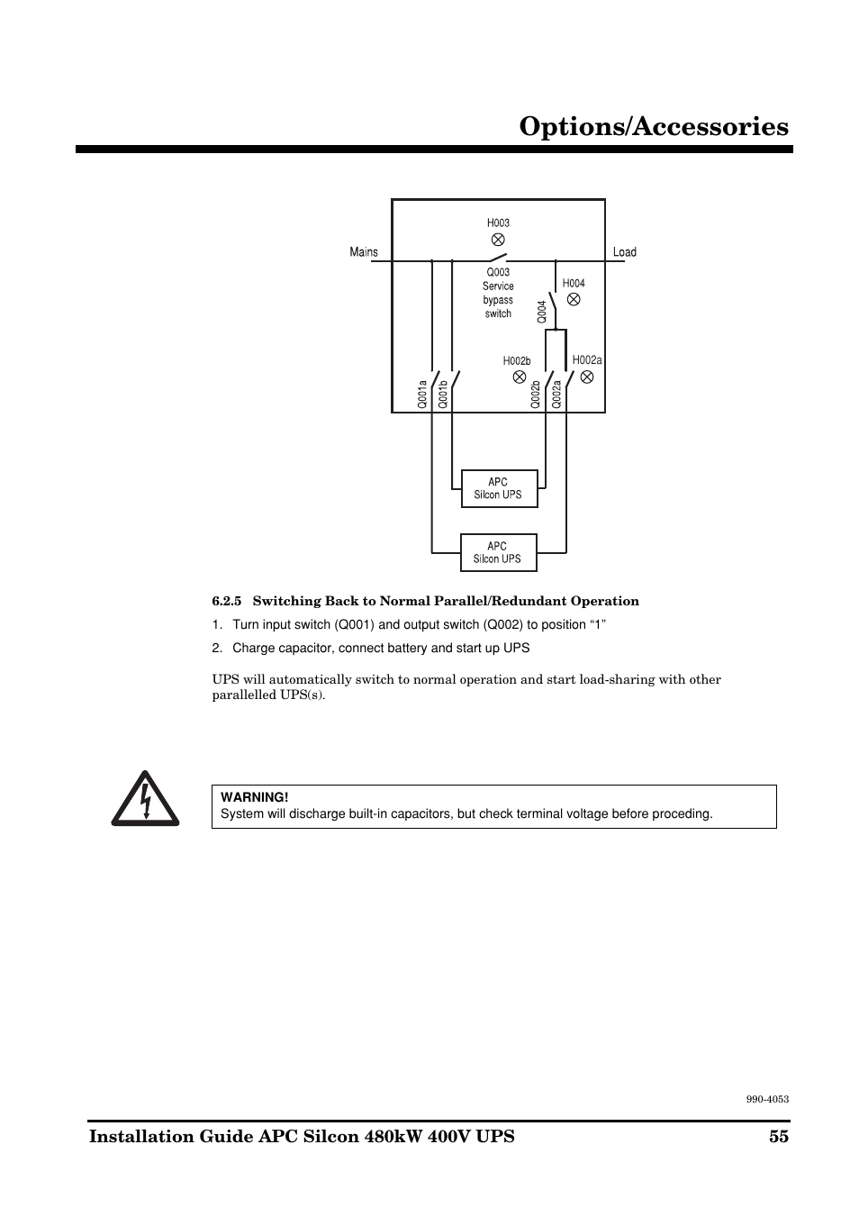 Options/accessories | APC SILCON 990-4053 User Manual | Page 55 / 76