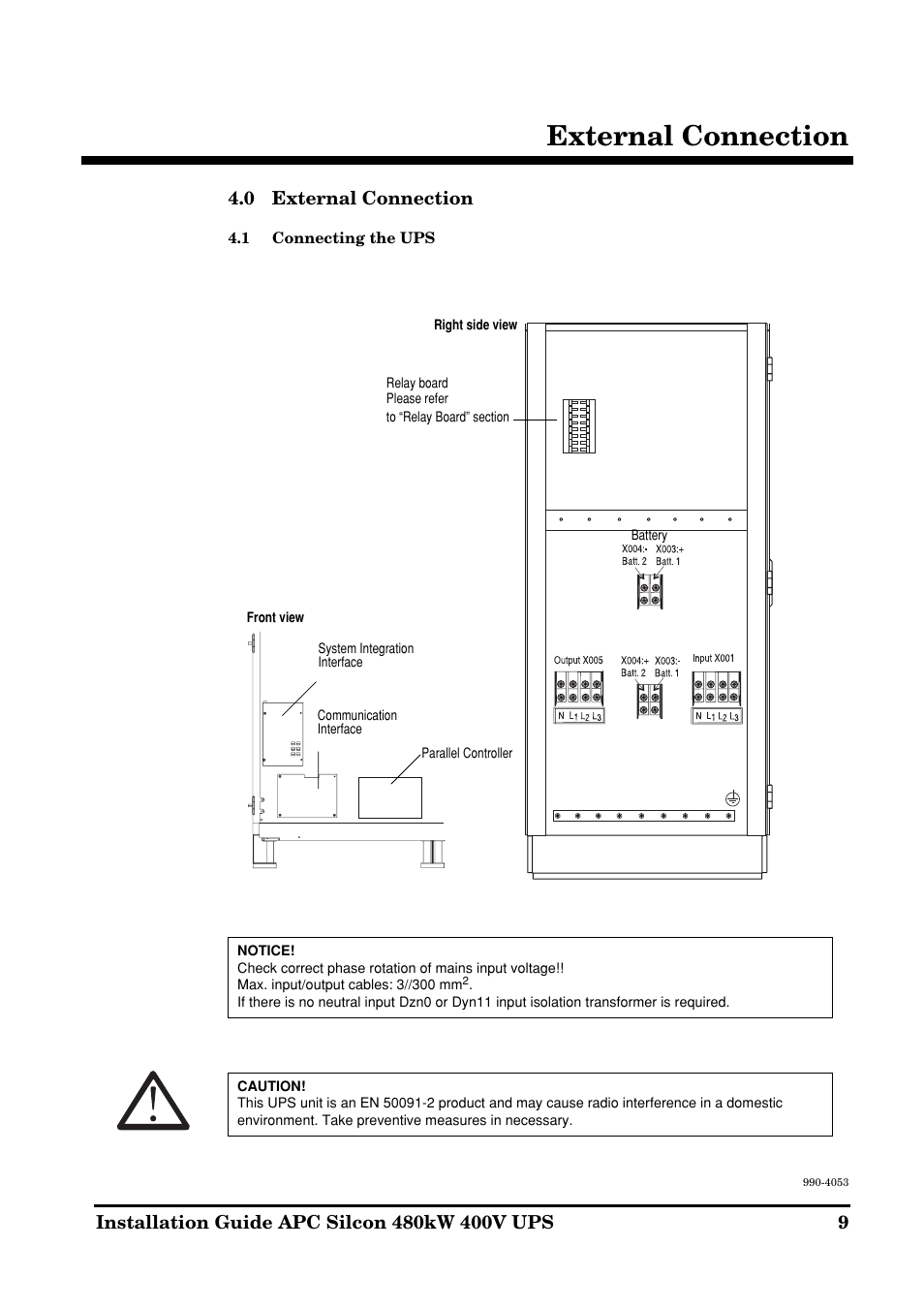 External connection | APC SILCON 990-4053 User Manual | Page 9 / 76