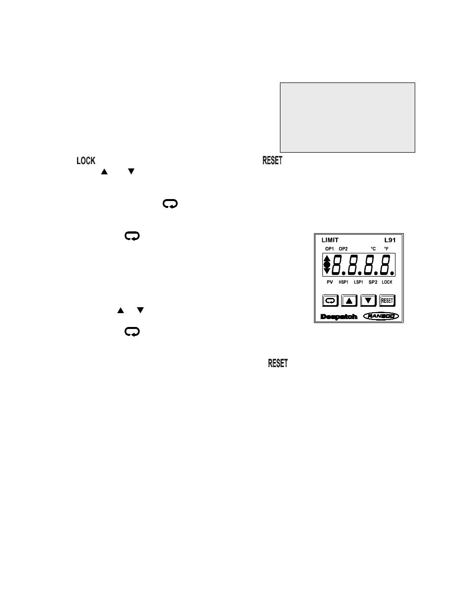 Parameter setup mode | Despatch LEB Series User Manual | Page 31 / 60