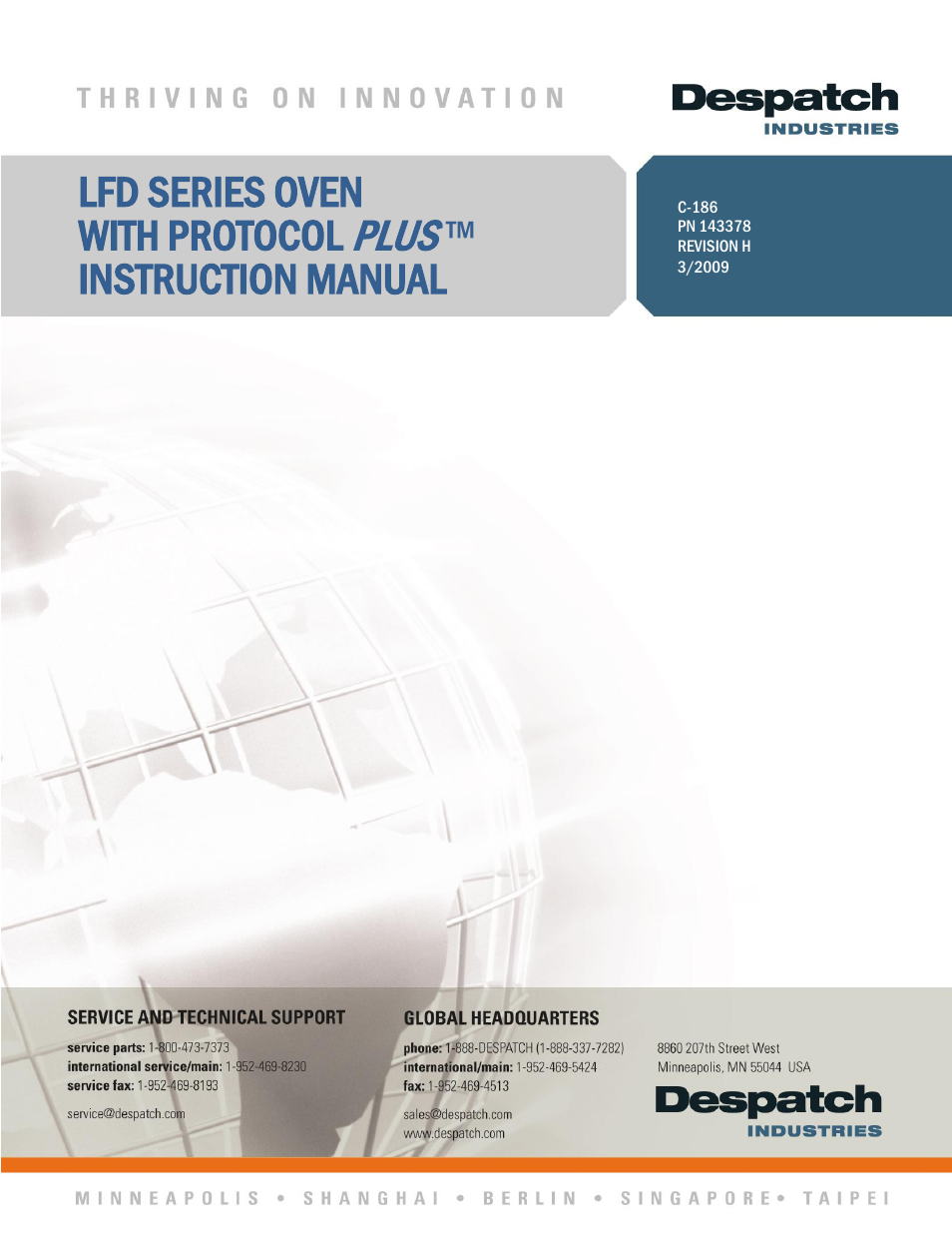 Despatch LFD Series with Protocol Plus User Manual | 68 pages
