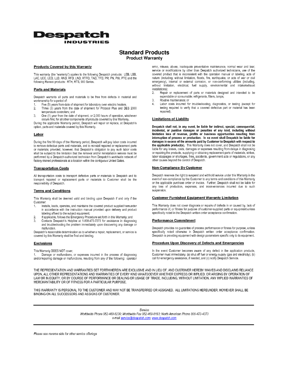 Despatch LFD Series with Protocol Plus User Manual | Page 3 / 68