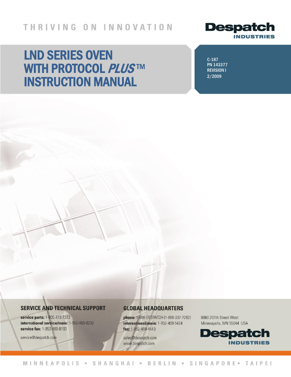 Despatch LND Series with Protocol Plus User Manual | 71 pages