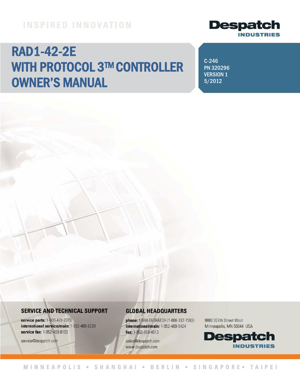 Despatch RAD1-42 -2E with Protocol 3 User Manual | 38 pages