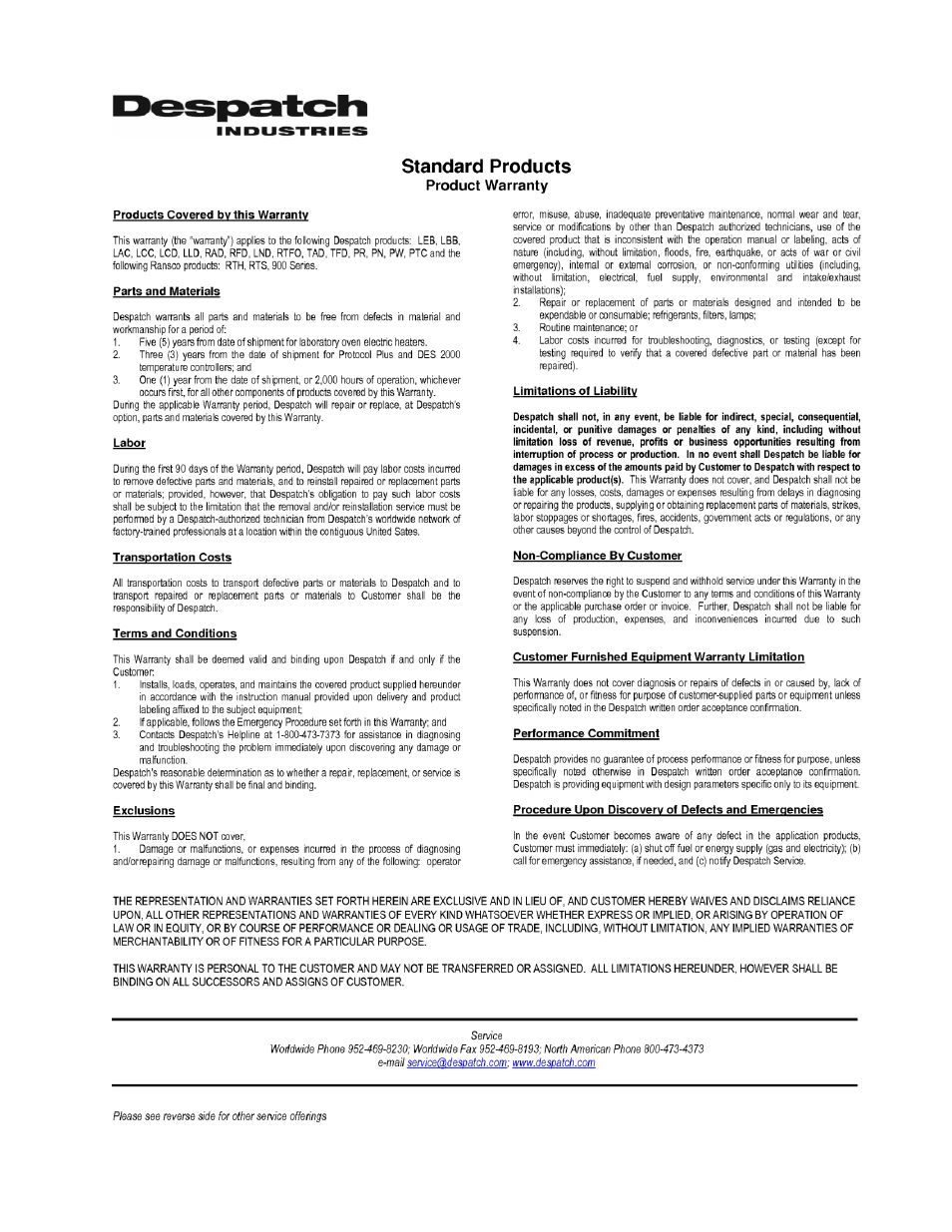 Despatch RAD1-42-2E with Protocol Plus User Manual | Page 3 / 74