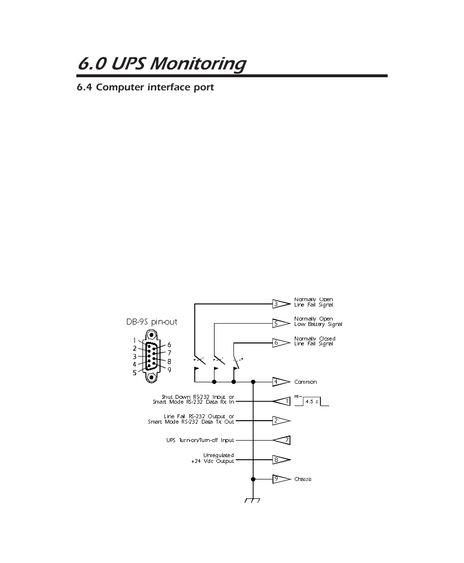 0 ups monitoring, 4 computer interface port, Æän% zmp | APC 600 User Manual | Page 28 / 44