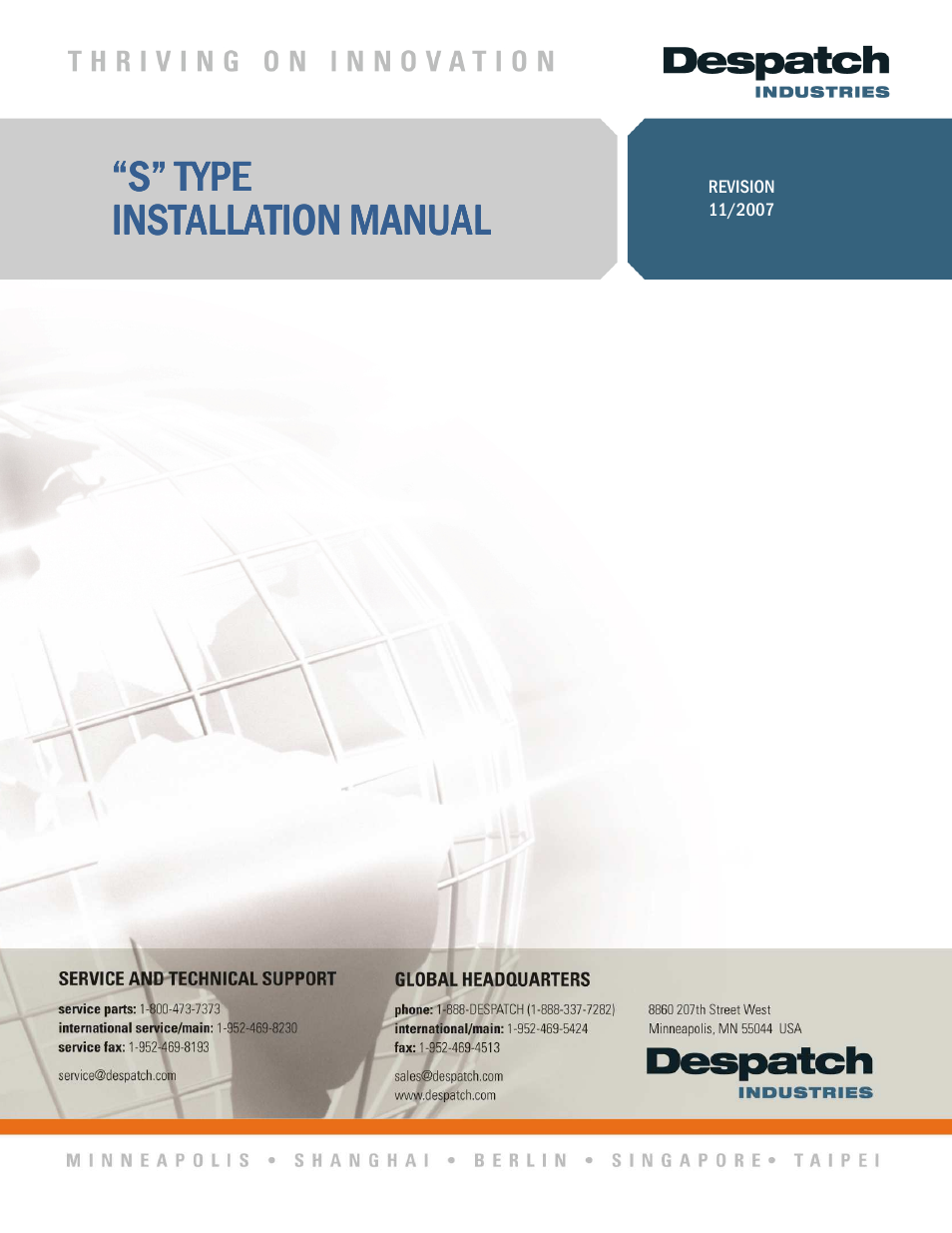 Despatch S Type User Manual | 95 pages