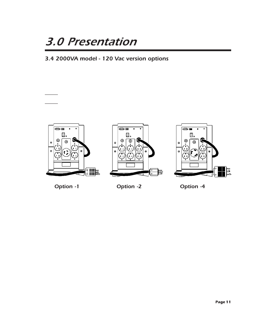 0 presentation | APC 2000XL User Manual | Page 13 / 44