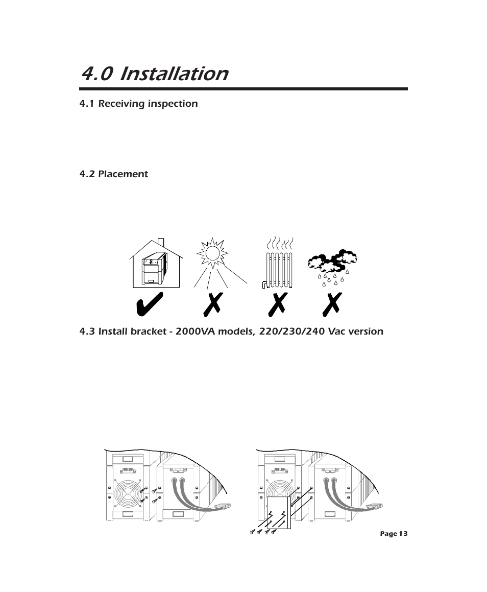 0 installation | APC 2000XL User Manual | Page 15 / 44