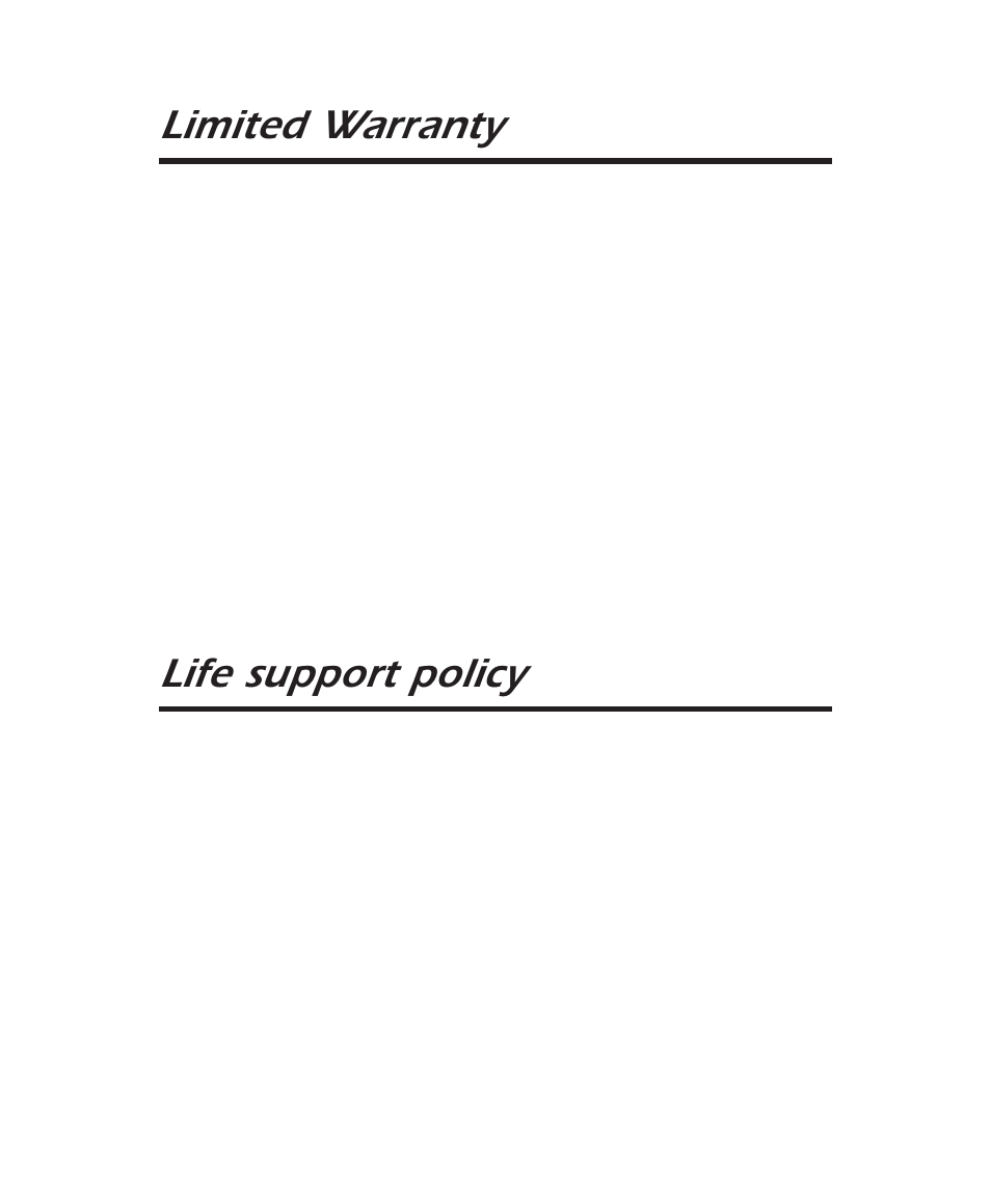 Limited warranty, Life support policy | APC 2000XL User Manual | Page 43 / 44