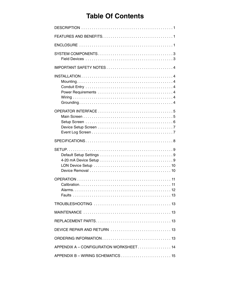 Det-Tronics GP16XX Standard Gas Panel User Manual | Page 2 / 20