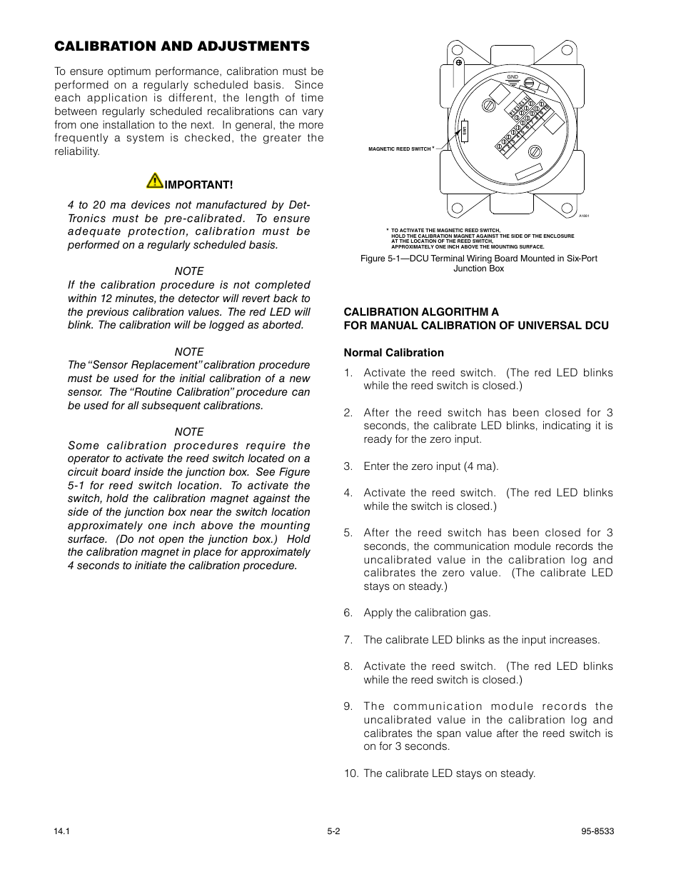 Calibration and adjustments | Det-Tronics EQP Fire and Gas Detection/Releasing System User Manual | Page 104 / 157