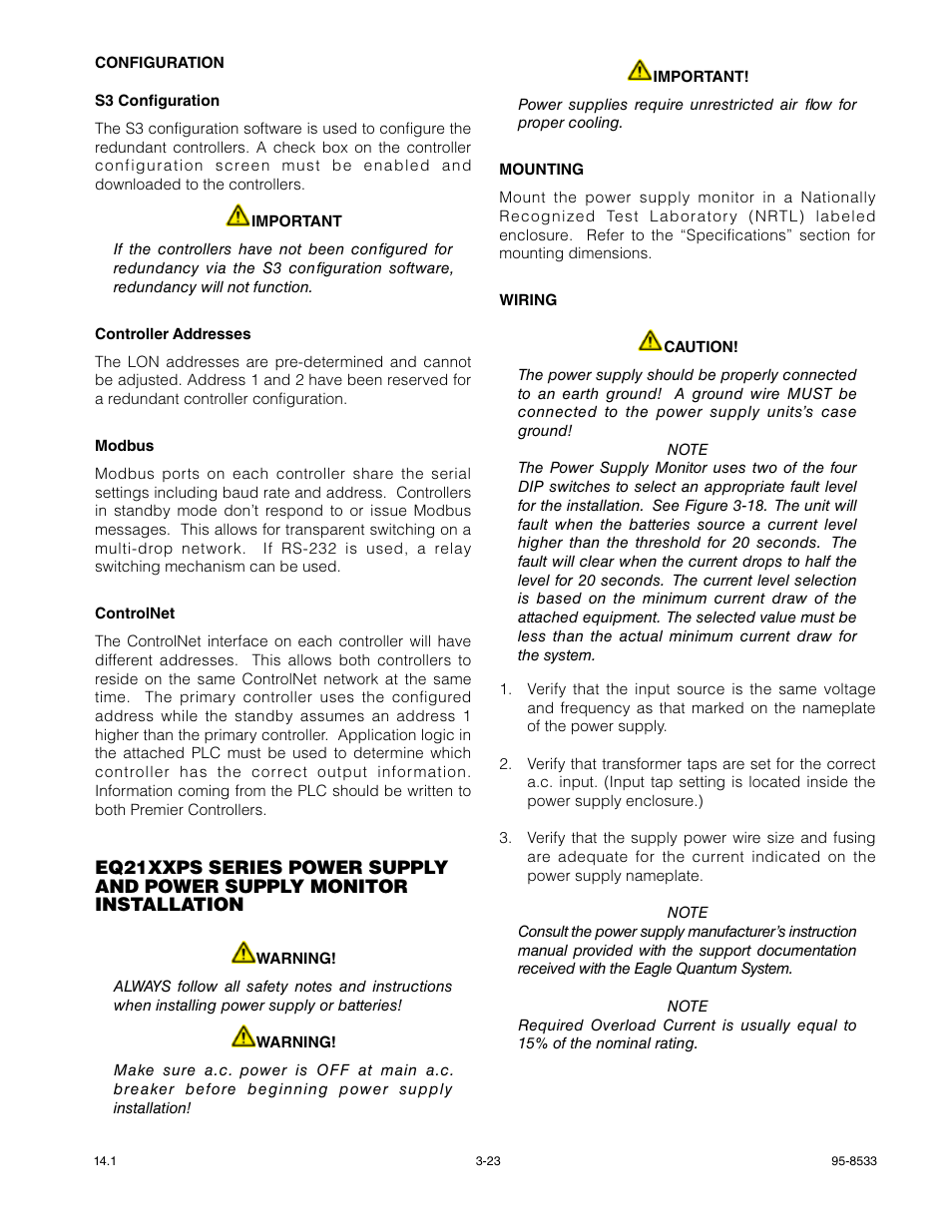 Configuration, Mounting, Wiring | Det-Tronics EQP Fire and Gas Detection/Releasing System User Manual | Page 42 / 157