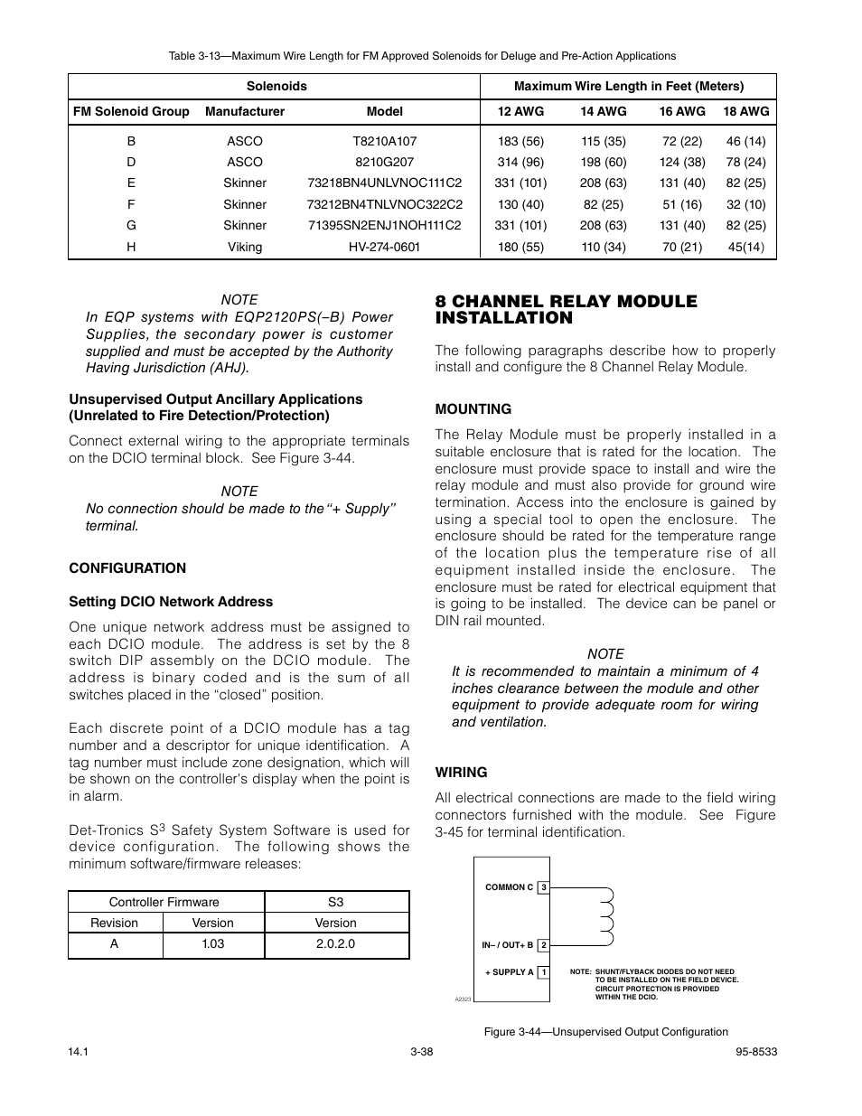 Configuration, 8 channel relay module installation, Mounting | Wiring | Det-Tronics EQP Fire and Gas Detection/Releasing System User Manual | Page 57 / 157
