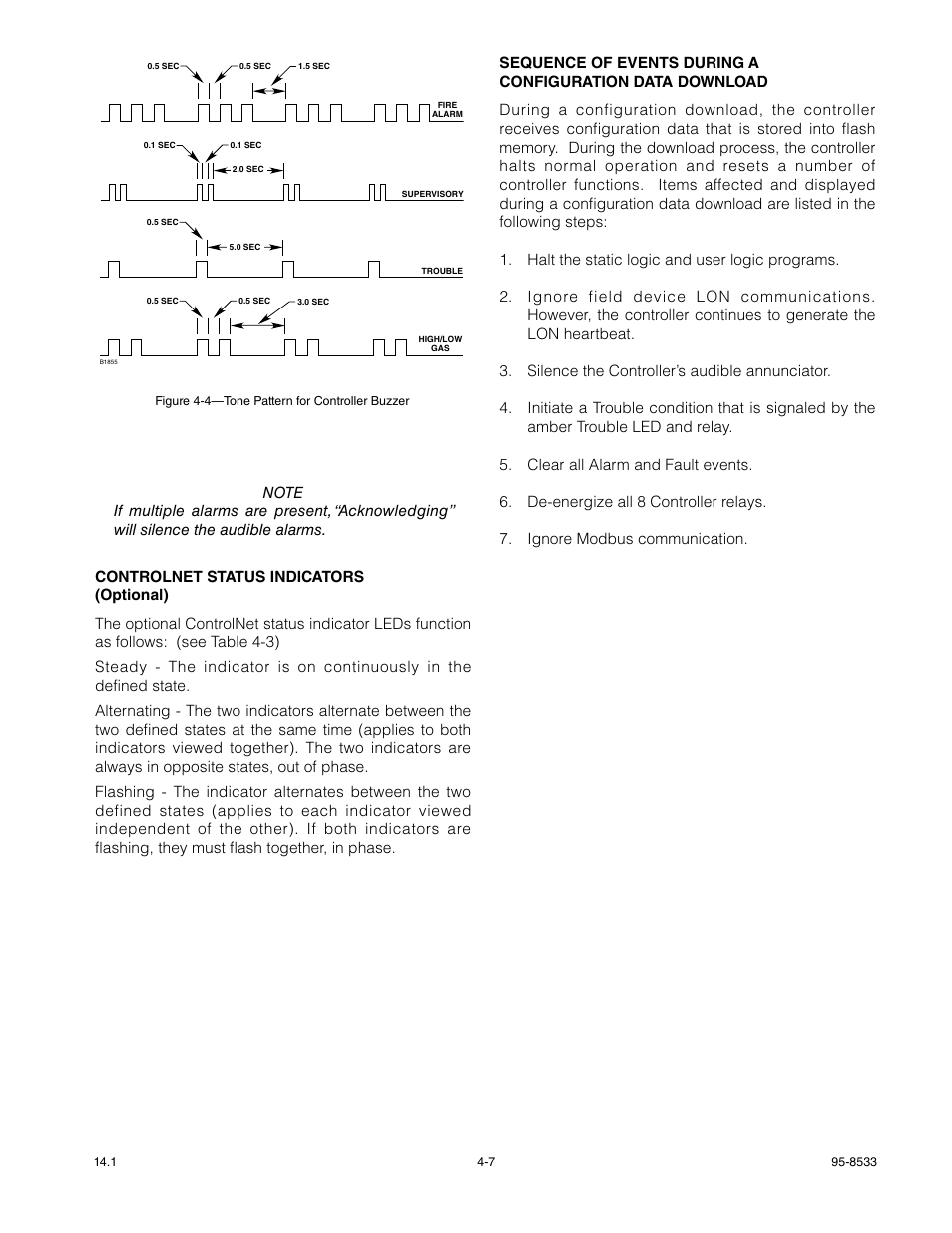 Controlnet status indicators (optional) | Det-Tronics EQP Fire and Gas Detection/Releasing System User Manual | Page 84 / 157