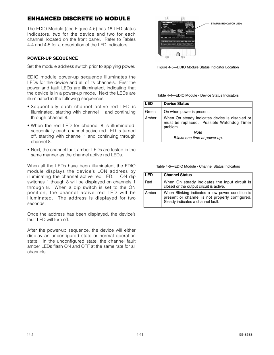 Enhanced discrete i/o module, Power-up sequence | Det-Tronics EQP Fire and Gas Detection/Releasing System User Manual | Page 88 / 157
