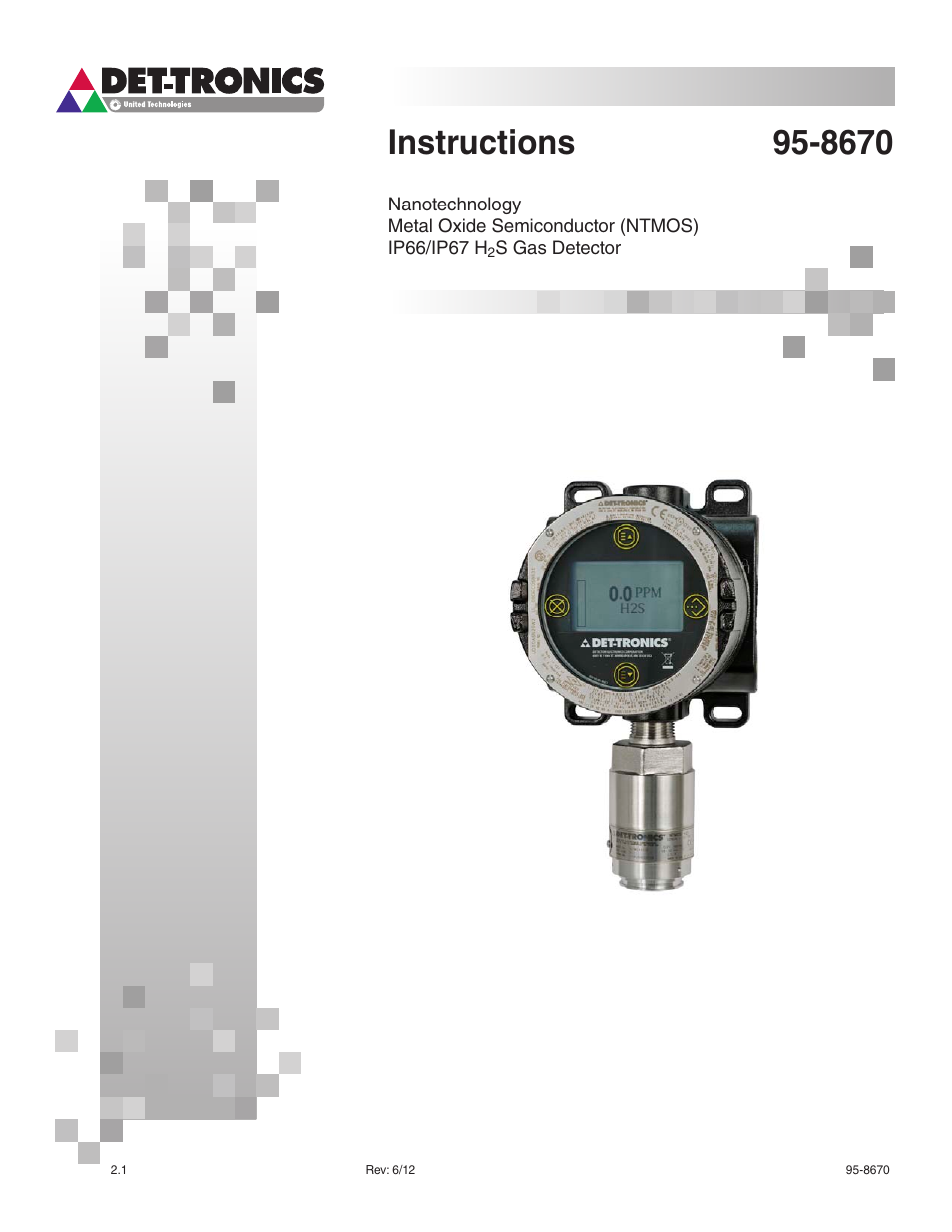 Det-Tronics NTMOS IP66/IP67 H2S Gas Detector User Manual | 19 pages