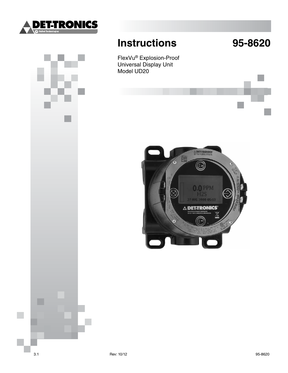 Det-Tronics UD20 FlexVu Explosion-Proof Universal Display Unit User Manual | 15 pages
