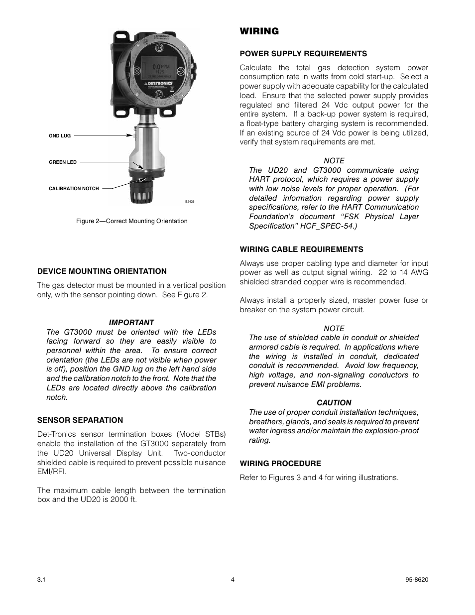 Wiring | Det-Tronics UD20 FlexVu Explosion-Proof Universal Display Unit User Manual | Page 6 / 15