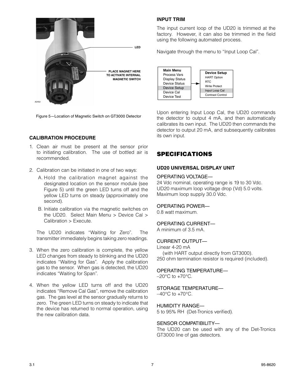 Specifications | Det-Tronics UD20 FlexVu Explosion-Proof Universal Display Unit User Manual | Page 9 / 15