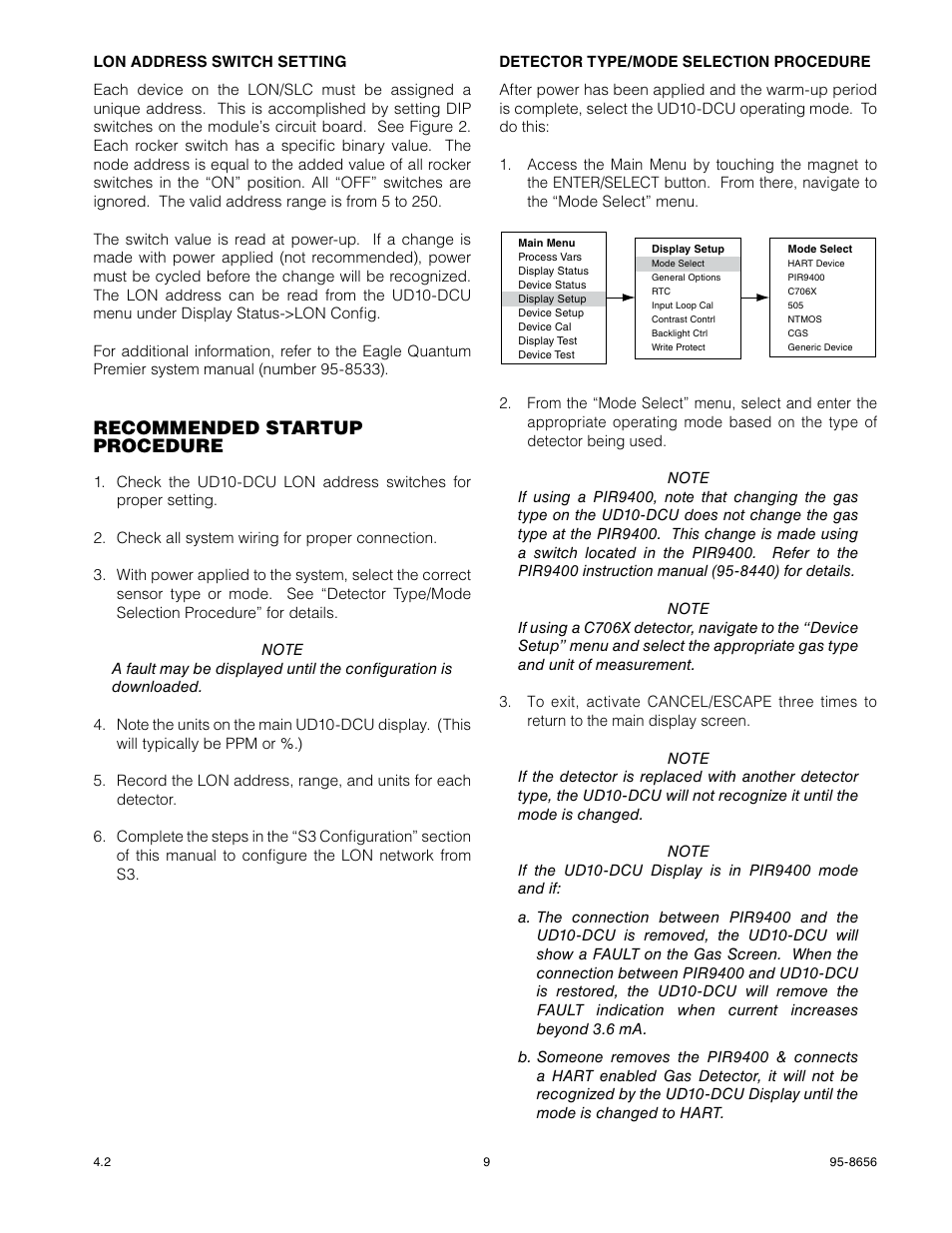 Recommended startup procedure | Det-Tronics UD10 DCU Emulator FlexVu Universal Display Unit User Manual | Page 11 / 71