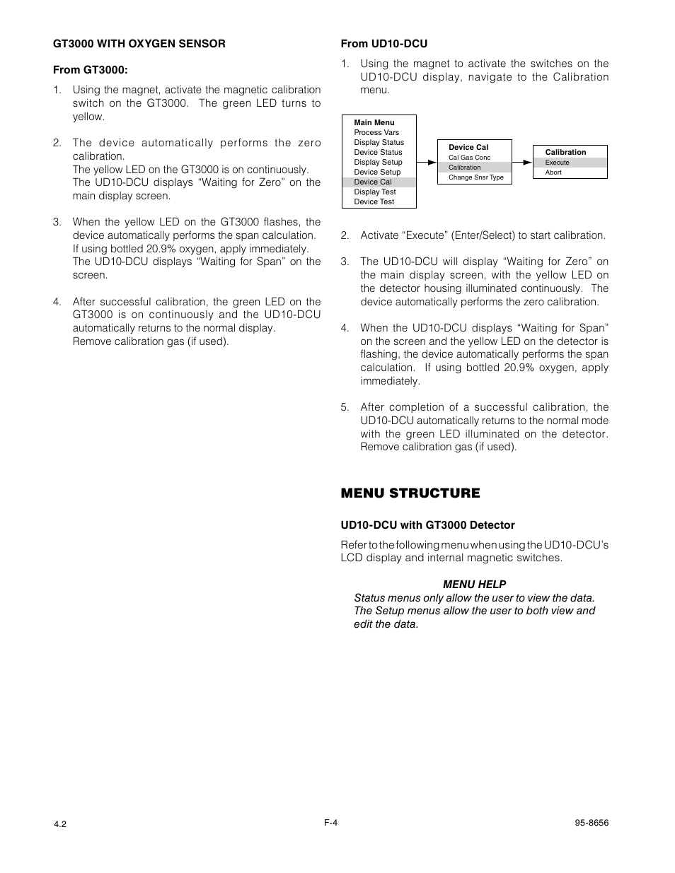 Menu structure | Det-Tronics UD10 DCU Emulator FlexVu Universal Display Unit User Manual | Page 32 / 71