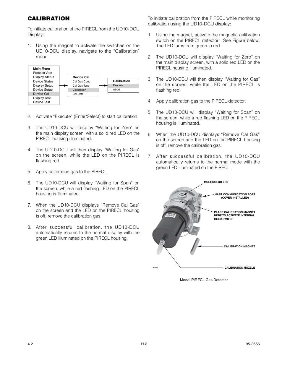 Calibration | Det-Tronics UD10 DCU Emulator FlexVu Universal Display Unit User Manual | Page 40 / 71