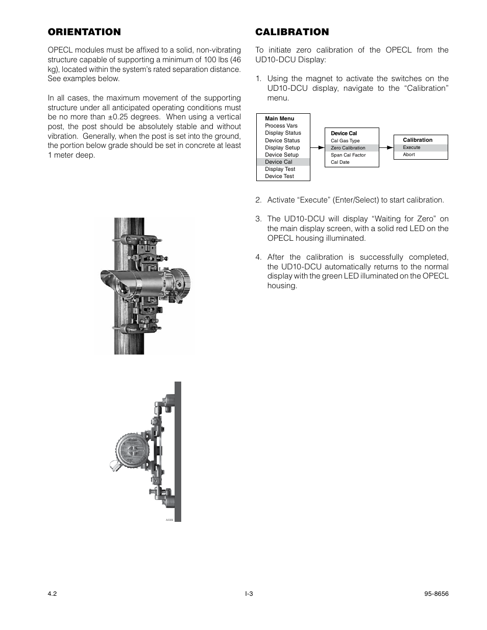 Orientation, Calibration | Det-Tronics UD10 DCU Emulator FlexVu Universal Display Unit User Manual | Page 45 / 71