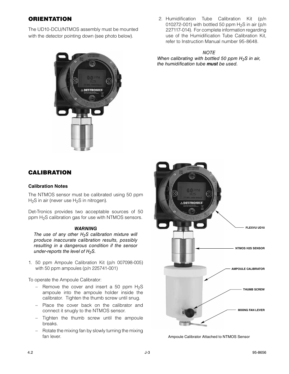 Orientation, Calibration | Det-Tronics UD10 DCU Emulator FlexVu Universal Display Unit User Manual | Page 50 / 71