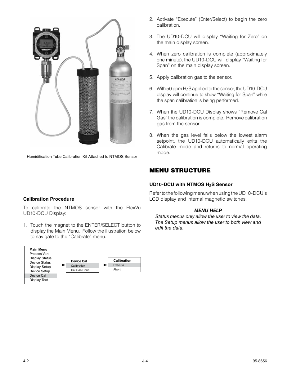 Menu structure | Det-Tronics UD10 DCU Emulator FlexVu Universal Display Unit User Manual | Page 51 / 71