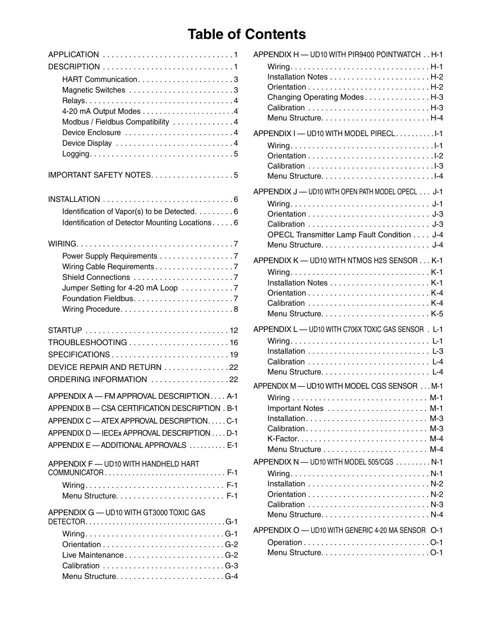 Det-Tronics UD10 FlexVu Explosion-Proof Universal Display Unit User Manual | Page 2 / 77