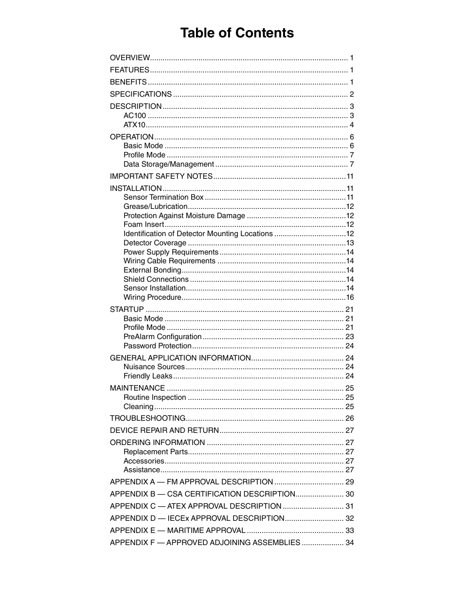 Det-Tronics ATX10 Transmitter User Manual | Page 2 / 37